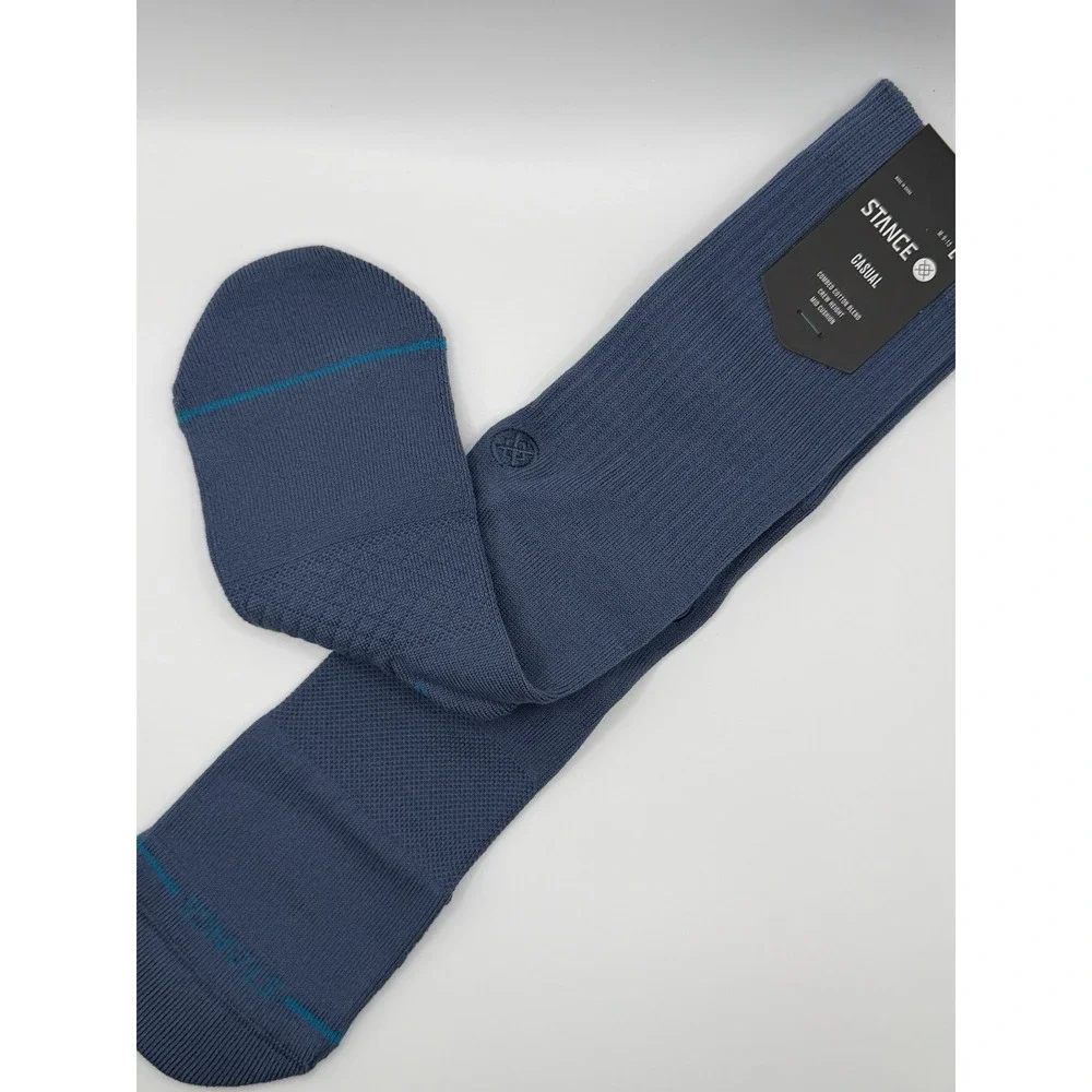 Stance Icon Crew Socks Sea Blue M311D14ICO Mens Large NWT